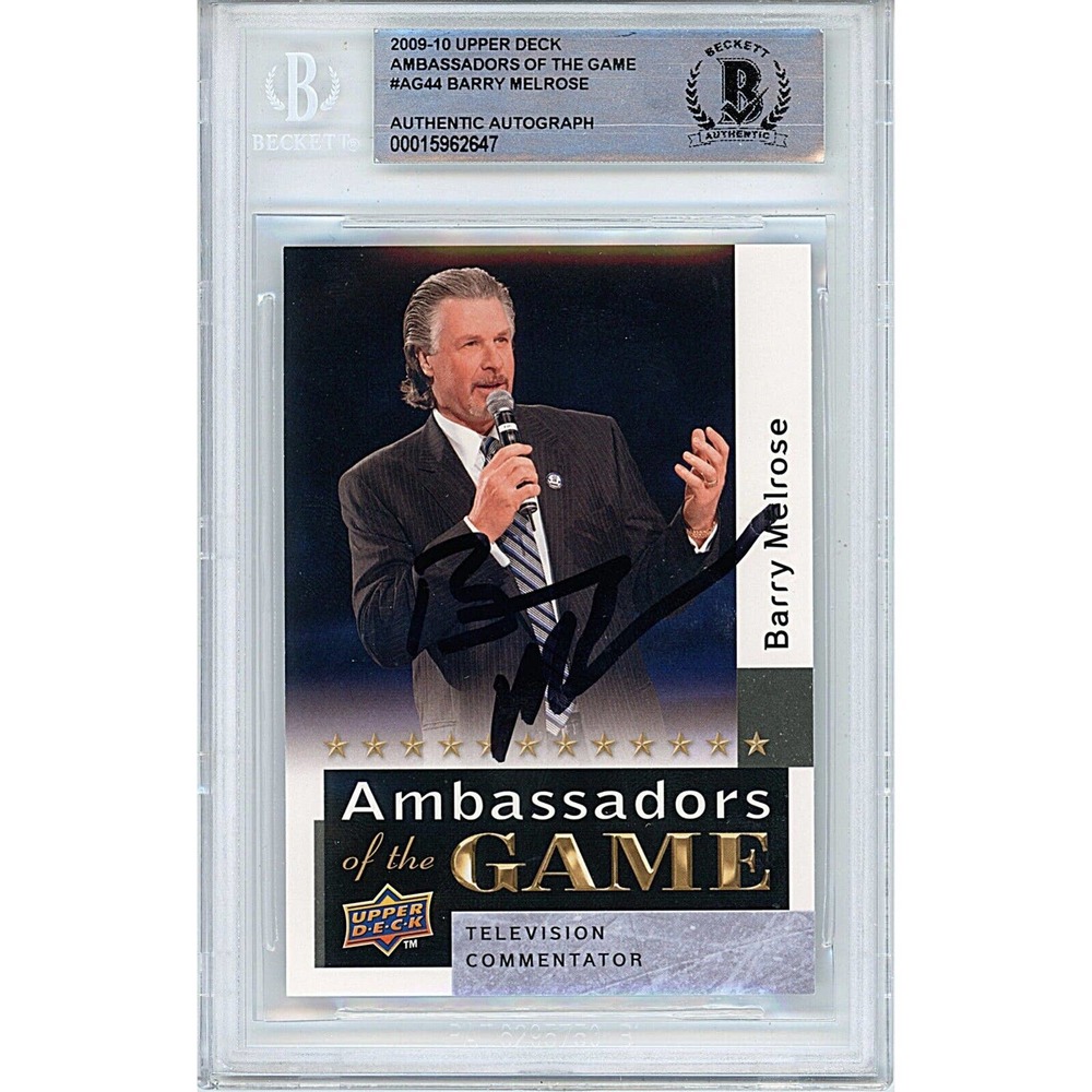 Barry Melrose Signed Hockey Card - 2009-2010 Upper Deck Ambassadors of the Game
